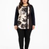 MAGLIA CURVY GIRO COLLO DAVANTI STAMPO CON STRASS MANICA LUNGA 80%PL15%VI5%EA 