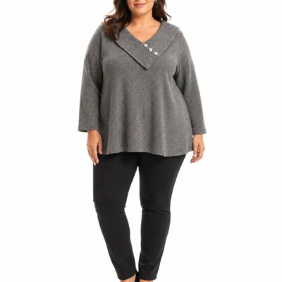 MAGLIA CURVY LUREX 3 BOTTONI